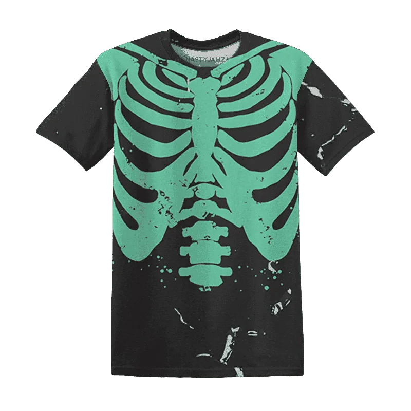 NastyJamz Green Glow 3s T Shirt Match Skeleton Y2k 3D